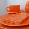 Kunstwerk Ontbijttafeltje oranje